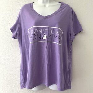 I DON’T LIKE MONDAYS T SHIRT PLUS 18-20W EUC